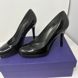 Stuart Weitzman Black patent leather stiletto heels